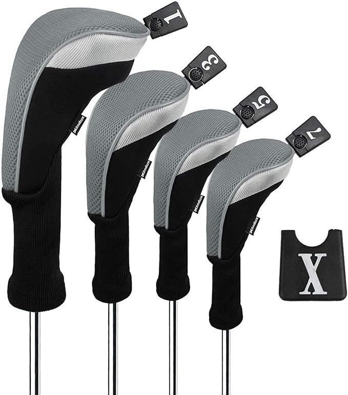 Andux 4pcs/Set Mesh Golf 460cc Driver Fairway Wood Club Head Covers Long Neck by Andux