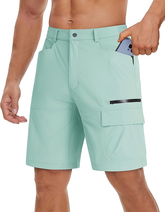 TACVASEN Men's Summer Outdoor Shorts Quick Dry Cargo Casual Work Hiking Shorts - Image 2