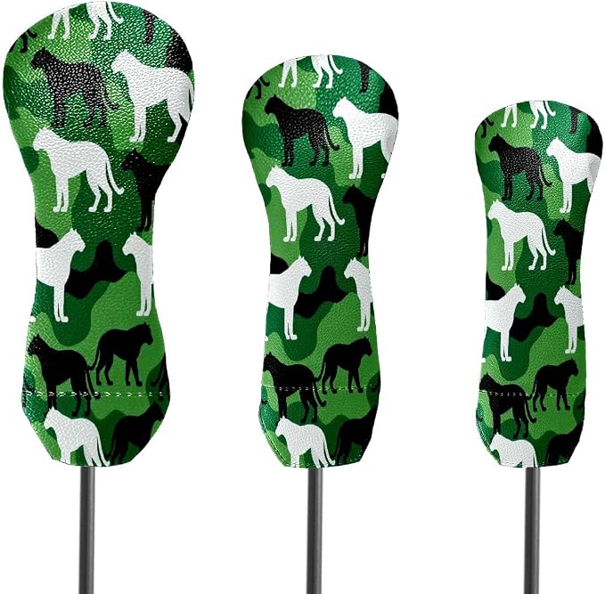 3 Pack PU Leather Golf Club Head Covers - Image 2