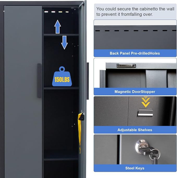 Garage Storage Cabinet System 7-Pcs Workshop Set Garage Cabinets and Storage - Image 6