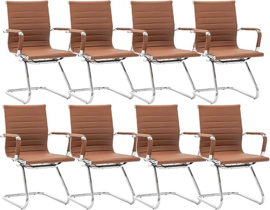 CIMOTA Waiting Room Chairs Leather Office Guest Chair Mid Back Reception Chairs by CIMOTA