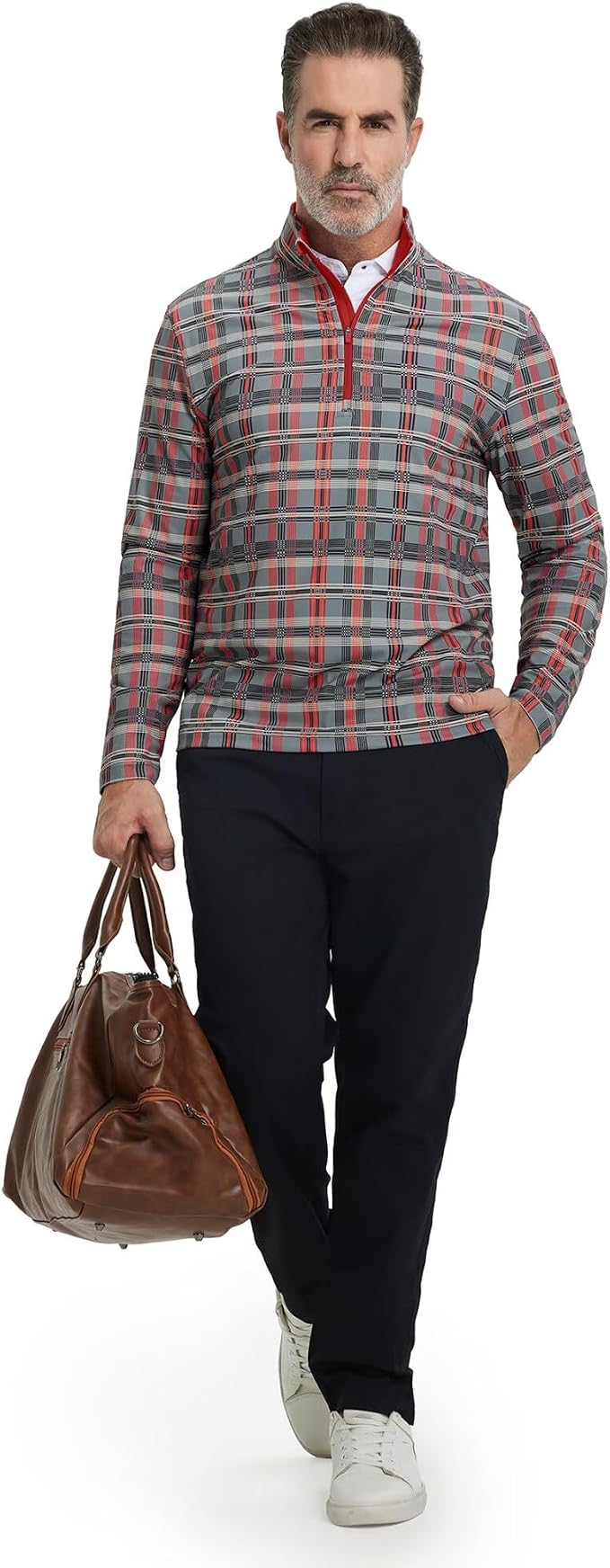 M MAELREG Quarter Zip Golf Pullover Men Dry Fit Long Sleeve Performance Wicking - Image 6
