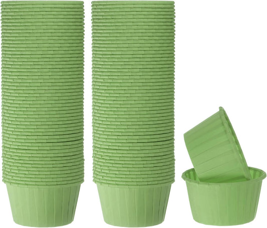 HARFINGTON 100Pcs Cupcake Baking Cups 3.5oz Standard Size Paper Cupcake Liners Greaseproof Wrapper Disposable for Wedding Birthdays Christmas Dessert Light Green