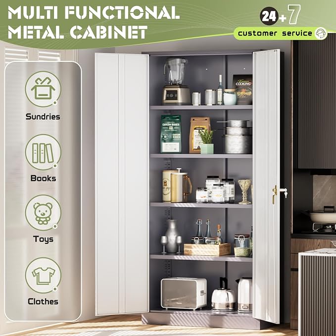 SUNCROWN 72" Metal Storage Cabinet - Image 4