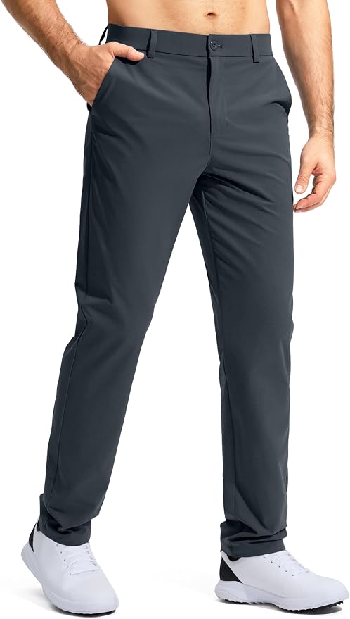 Pudolla Men's Golf Pants Stretch Work Dress Comfy Pants 30"/32"/34" Lightweight by PudollaSports
