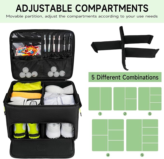 Golf Trunk Organizer, 2 Layers Golf Accessories Bag - Image 4