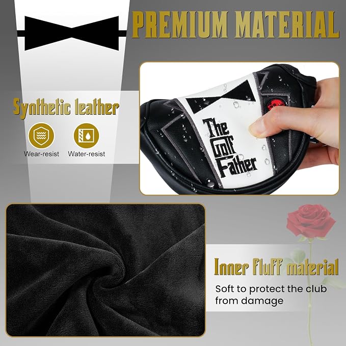 The Golf Father Golf Club Covers, Driver Fairway Hybrid Headcover, Funny Putter - Image 6