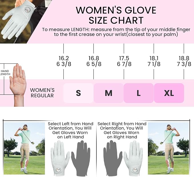 FINGER TEN Golf Gloves Women All Premium Cabretta Leather 1 Pack, Soft - Image 6