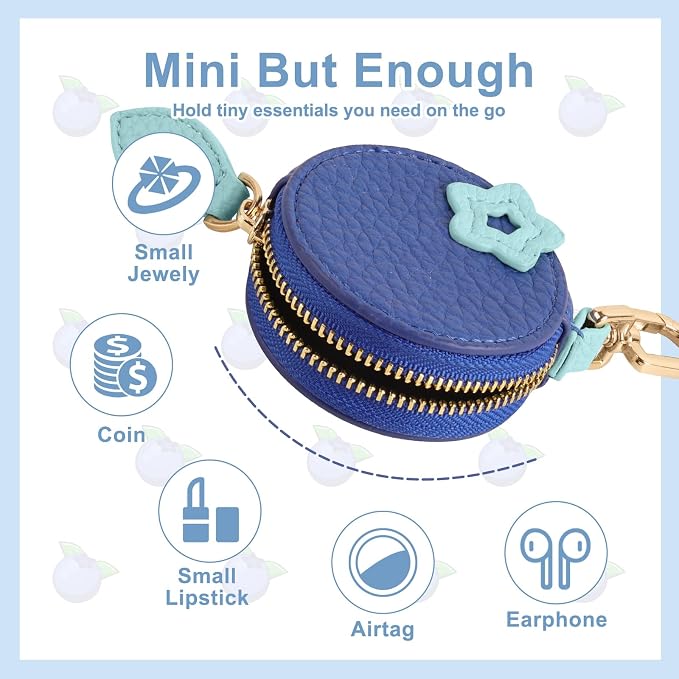 XSUIOY Orange Fruit Coin Purse Keychain Bag Charm, Mini Leather Coin Purse & - Image 4