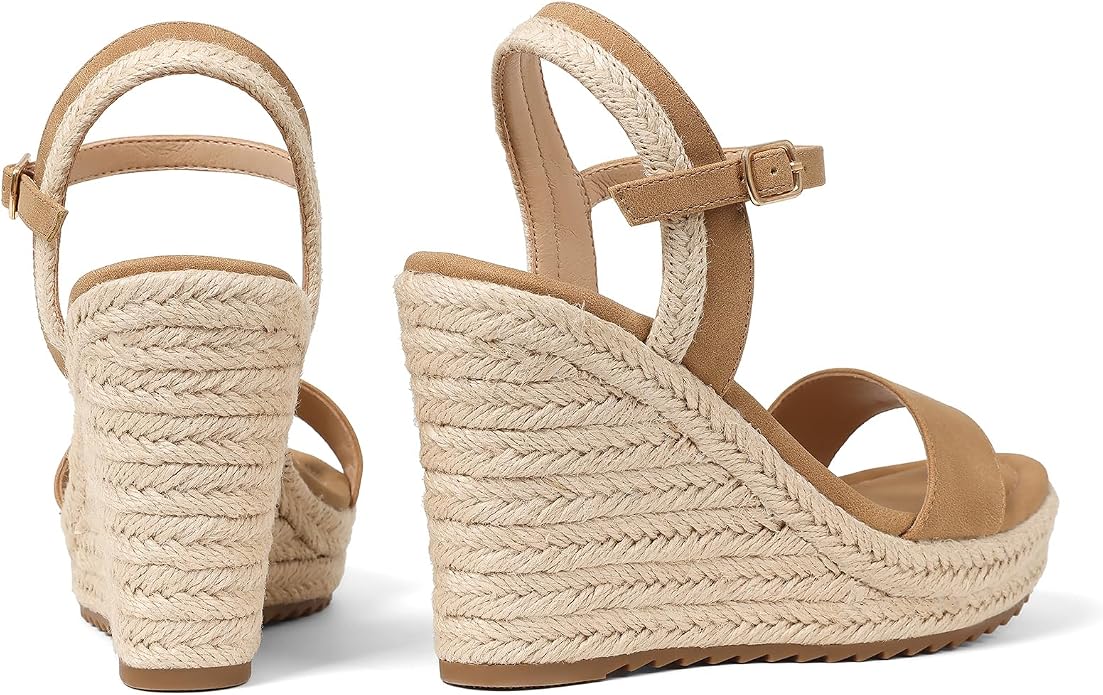 mikarka Women's Espadrille Wedge Sandals: Ankle Strap Platform Open Toe Wedges - Image 3