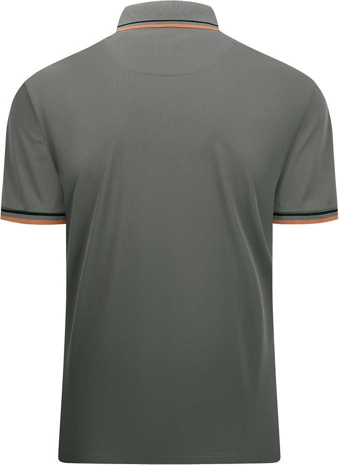 Esabel.C Jacquard Golf Shirts for Men Moisture Wicking Short Sleeve Performance - Image 2