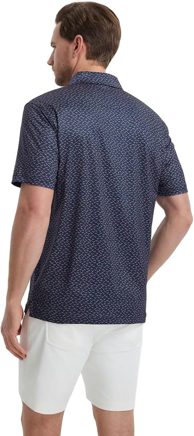 M MAELREG Mens Golf Shirt Short Sleeve Dry Fit Print Moisture Wicking - Image 4