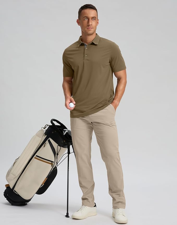 Men's Golf Shirts Dry Fit Moisture Wicking Performance Short Sleeve Collared - Image 5