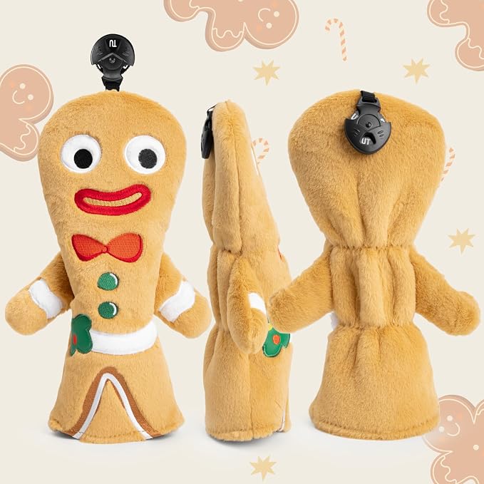 Golf Club Head Covers, Plush Gingerbread Man Golf Driver Covers Fairway Wood - Image 9
