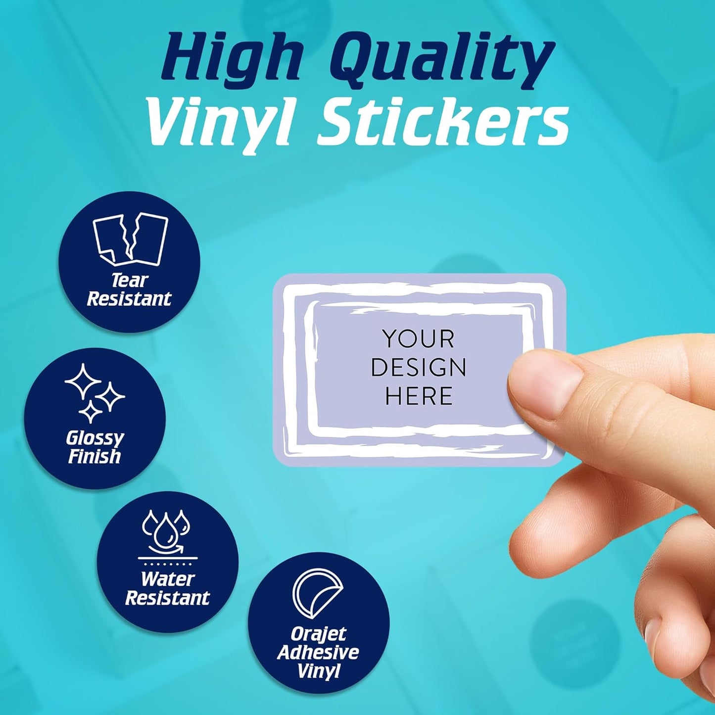 100 Custom Vinyl Stickers - Upload Your own Image, Text, Design, Logo - Personalized Logo Labels for Handmade, Packaging, Bottle, Jars, Candle, Brand Stickers (Lavender Swirls, 5x3)