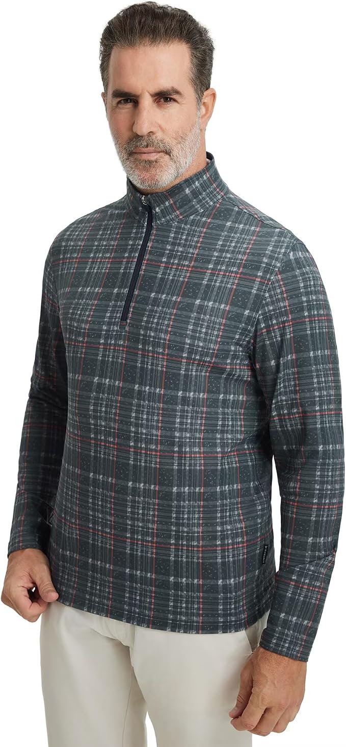 M MAELREG Quarter Zip Golf Pullover Men Dry Fit Long Sleeve Performance Wicking - Image 2