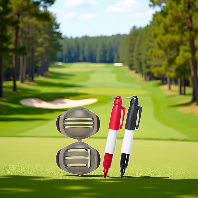 2Pcs Red and Black Golf Ball Line Marker Golf Ball Line Drawing Marker Line - Image 9