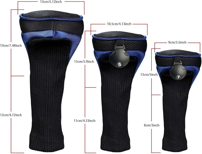 3pcs Nylon Golf Head Covers - Image 4