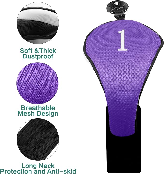 Golf Club Head Covers for Woods and Driver Hybrids Fairway Value Pack - Image 2