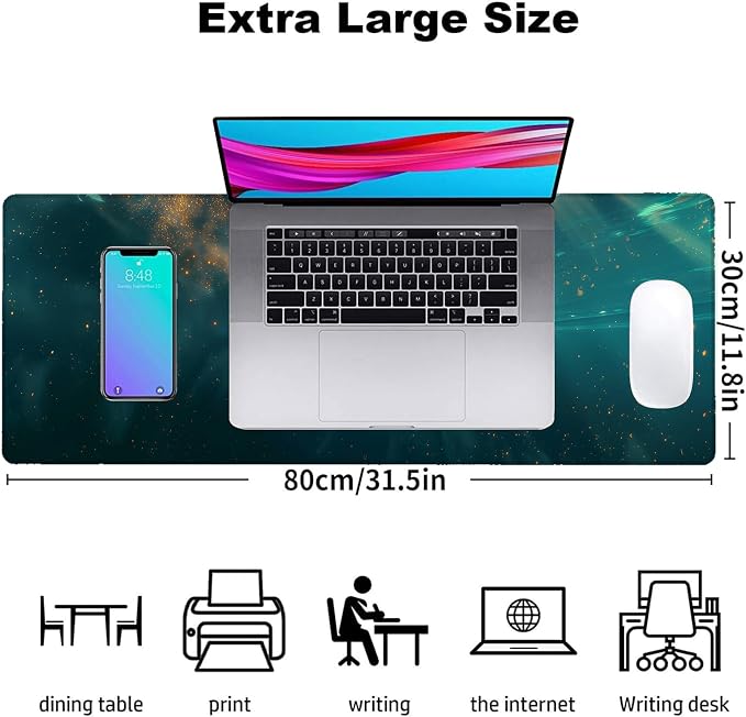 Majestic Whale Gaming Mouse Pad, Office Desk Mat, Anti-Slip Rubber Base Cool - Image 3