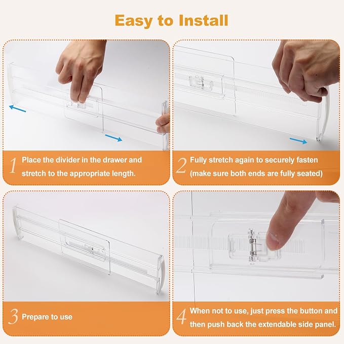 8 Pack 4" High Drawer Dividers for Clothes, Kitchen Utensils Storage - Image 4
