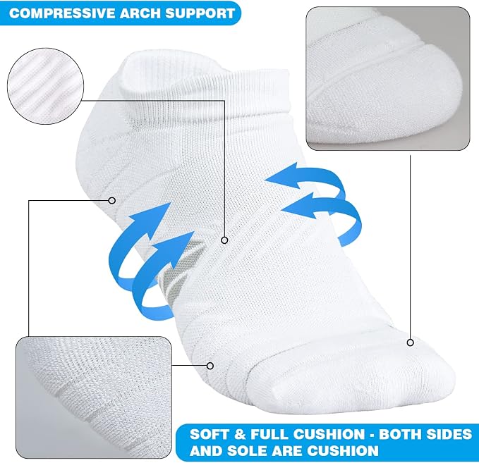 Hylaea No Show Running Athletic Anti-Blister Wicking Coolmax Socks, Seamless - Image 2