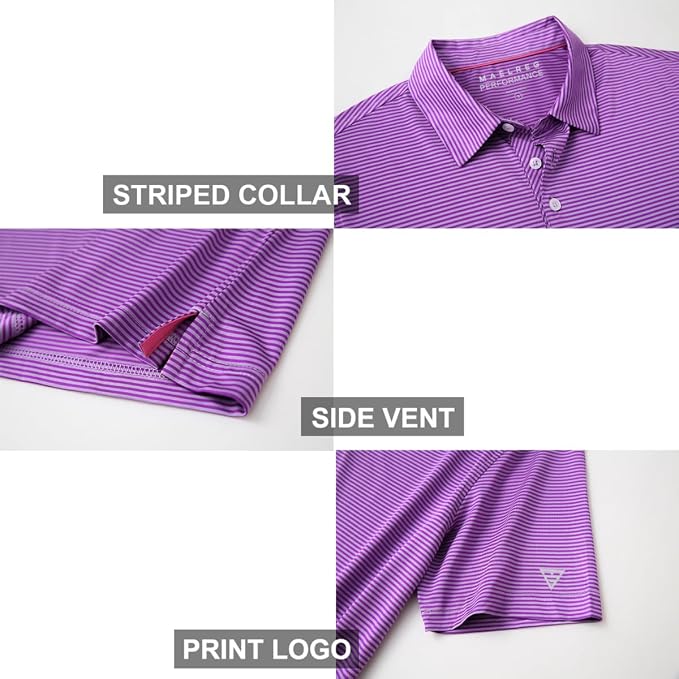 Golf Shirts for Men Dry Fit Short Sleeve Print Performance Moisture Wicking - Image 4