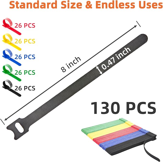 130 PCS Reusable Cable Ties - Image 6
