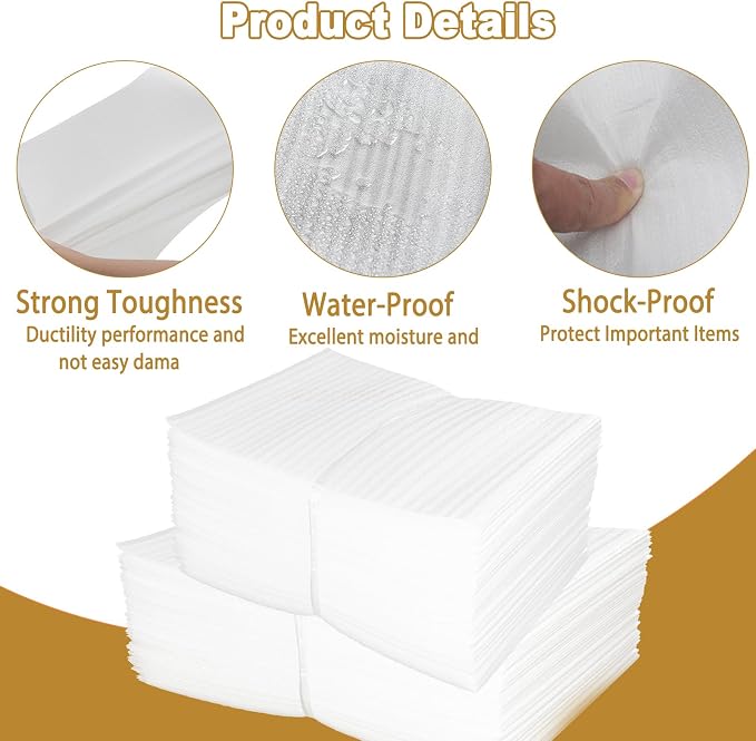100 Pack 8''x12'' Cushion Foam Pouches, Moving Supplies - Image 4