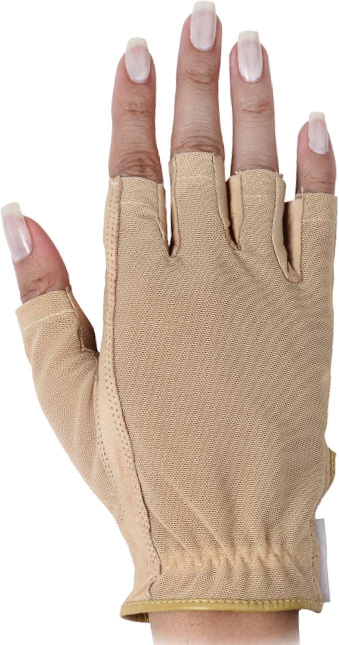 Solar Tan Women’s Half Golf Glove | SPF 10 UV-Filter Fabric, Breathable Cooling by LadyClassic