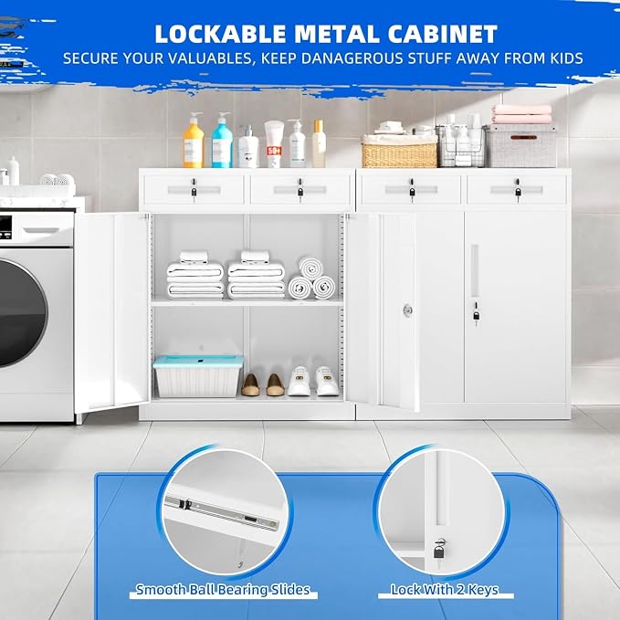 INTERGREAT Metal Garage Storage Cabinet, Small Steel Cabinet - Image 5