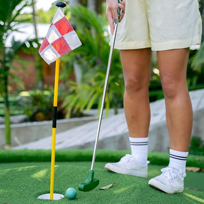 YARNOW Golfing Training Flag for Practice Court Checkered Red and White Golf - Image 5