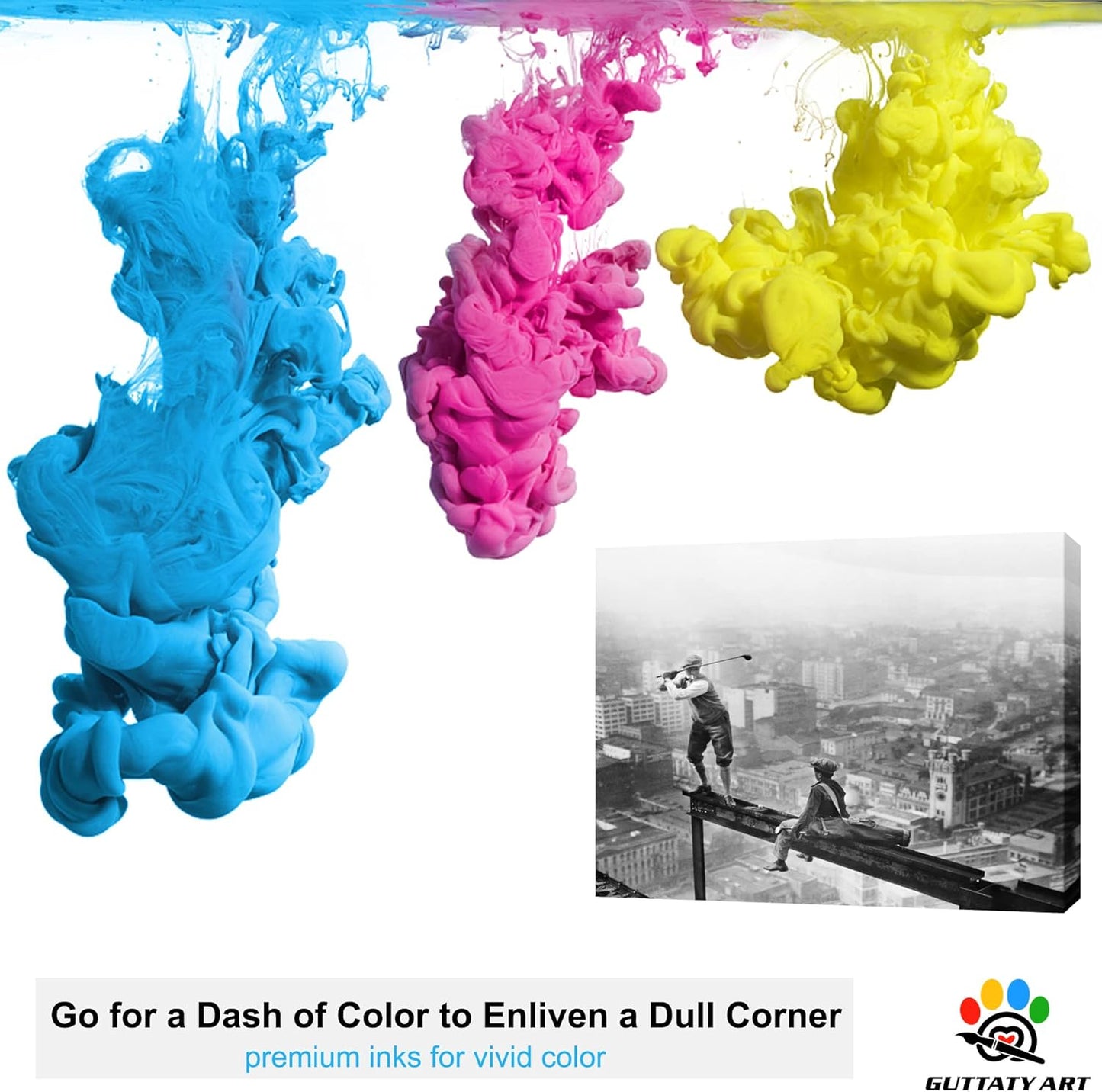 GUTTATY Golf Wall Art, Vintage Golf Pictures Posters Canvas Print Wall Decor for Golfer's Man Cave Home Ofice Ready to Hang (28x40 Inches)