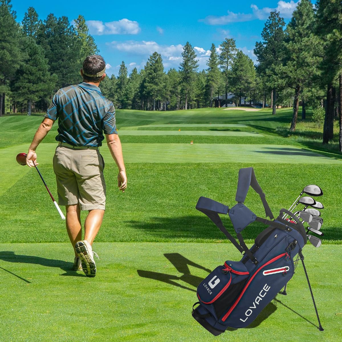 14-Way Golf Stand Bag, Lightweight Golf Bag with Stand for Men and Women