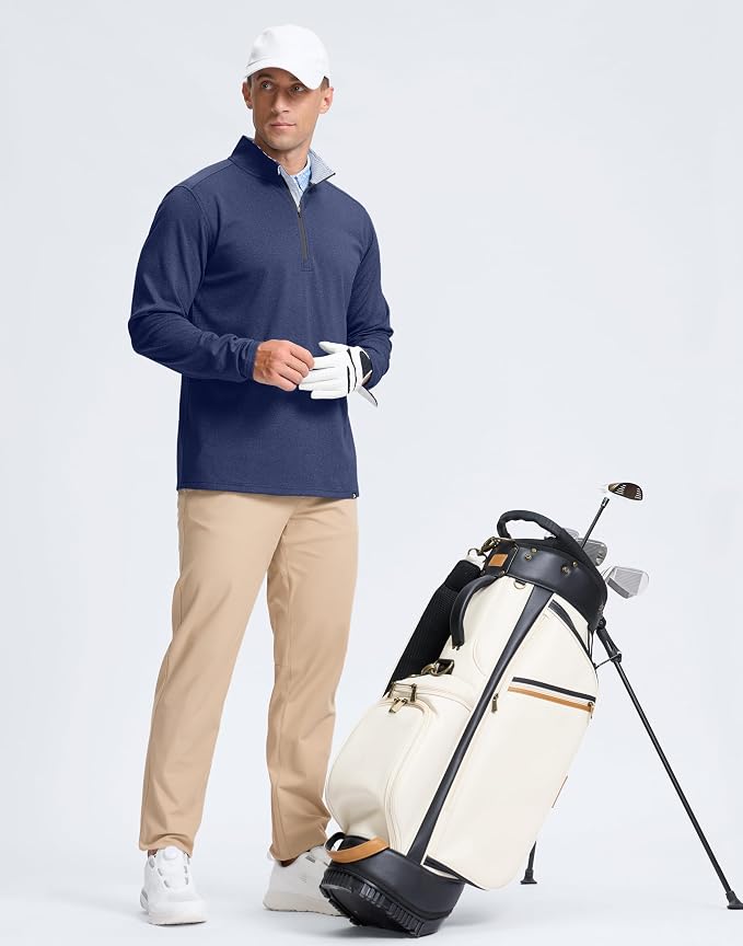 Obla Golf Quarter Zip Pullover Men Fleece Mock Neck Sweatshirt Winter Warm 1/4 - Image 6