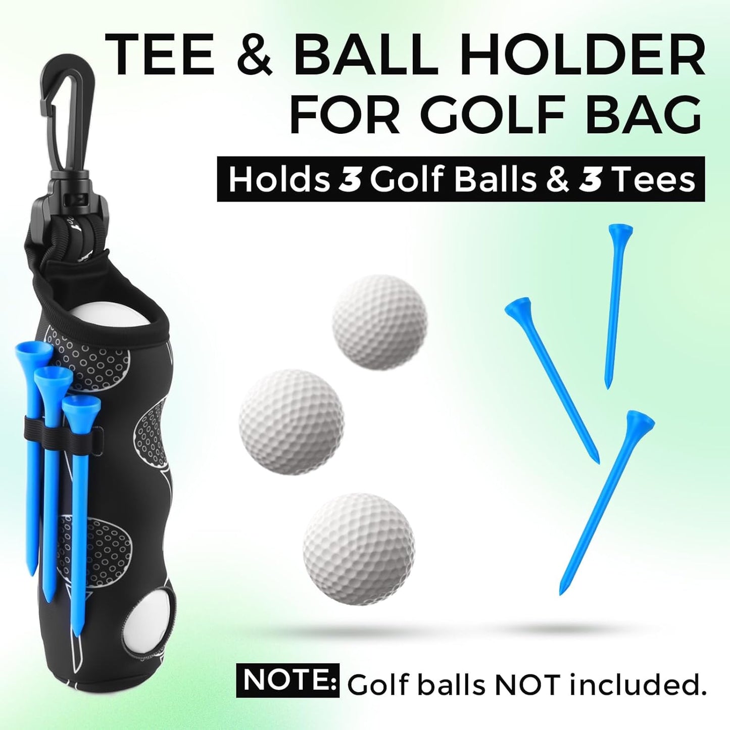 21 Pcs Golf Essentials Kit, Golf Club Cleaning Kit - Golf Club Brush & Golf Towel, Golf Ball Bag & Tees Holder & 2 Sizes Tees, Divot Repair Tool & Ball Marker, Must Haves Golf Accessories