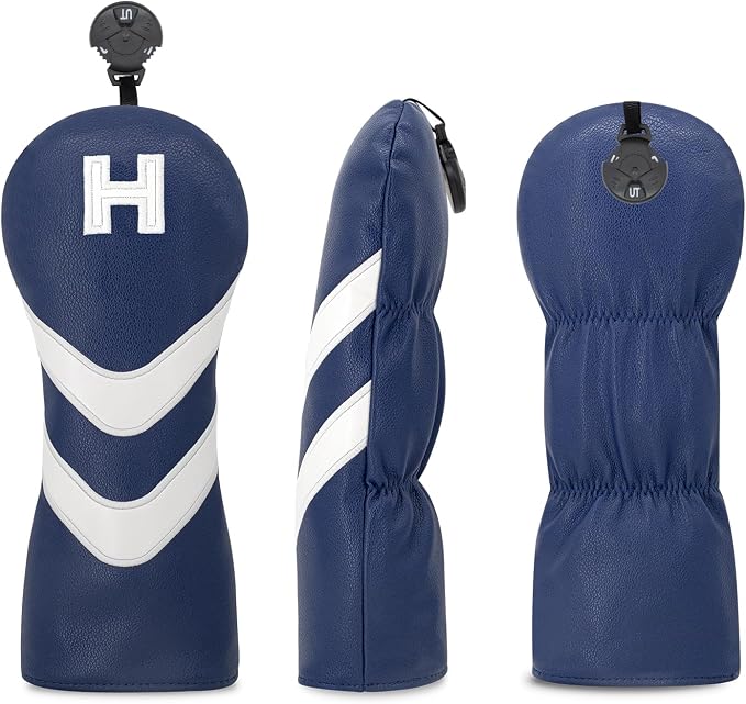 Golf Head Cover Golf Club Blue Leather Headcovers Set Fits Driver Fairway Wood - Image 3