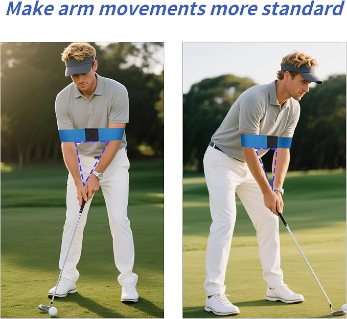 8 Pack Golf Swing Arm Bands, 4 Color Elastic Swing Correcting Trainer Bands - Image 2