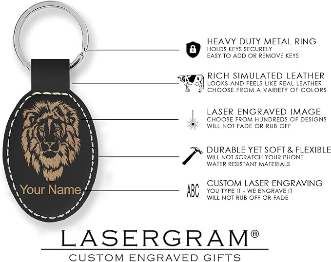LaserGram Oval Keychain, Golf Ball, Personalized Engraving Included - Image 5