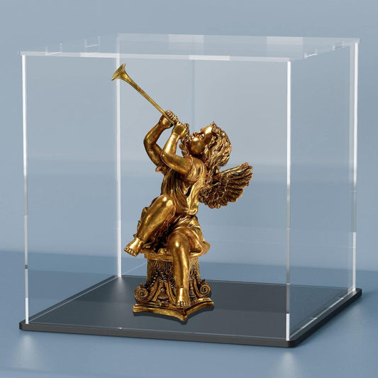 Acrylic Display Case, Clear Acrylic Box with Matt Base and Lid for Display, Large Display Case for Action Figures Home Storage and Organizing Toys (12x12x12 inch)