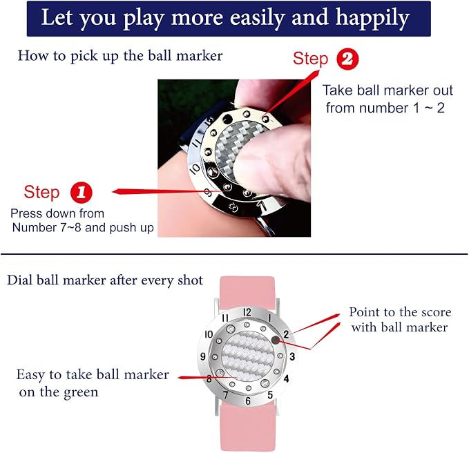 Golf Ball Marker with Carbon Fiber Ball Marker Bracelet, Golf Accessories - Image 4