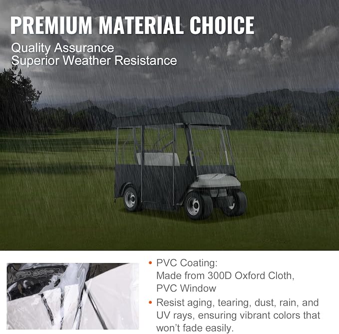 Happybuy Golf Cart Enclosure, 4-Person Golf Cart Cover, 4-Sided Fairway Deluxe - Image 3