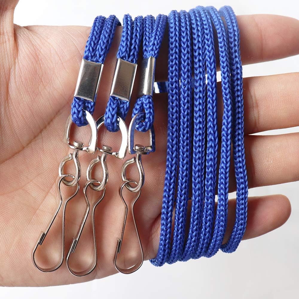120 Pcs Blue Lanyards Premium Bulk Lanyards Round 36" with Swivel J Hook for ID Name Badge Holder, VIP, School, Kids, Coach, Conference, Festival and Hang Keys