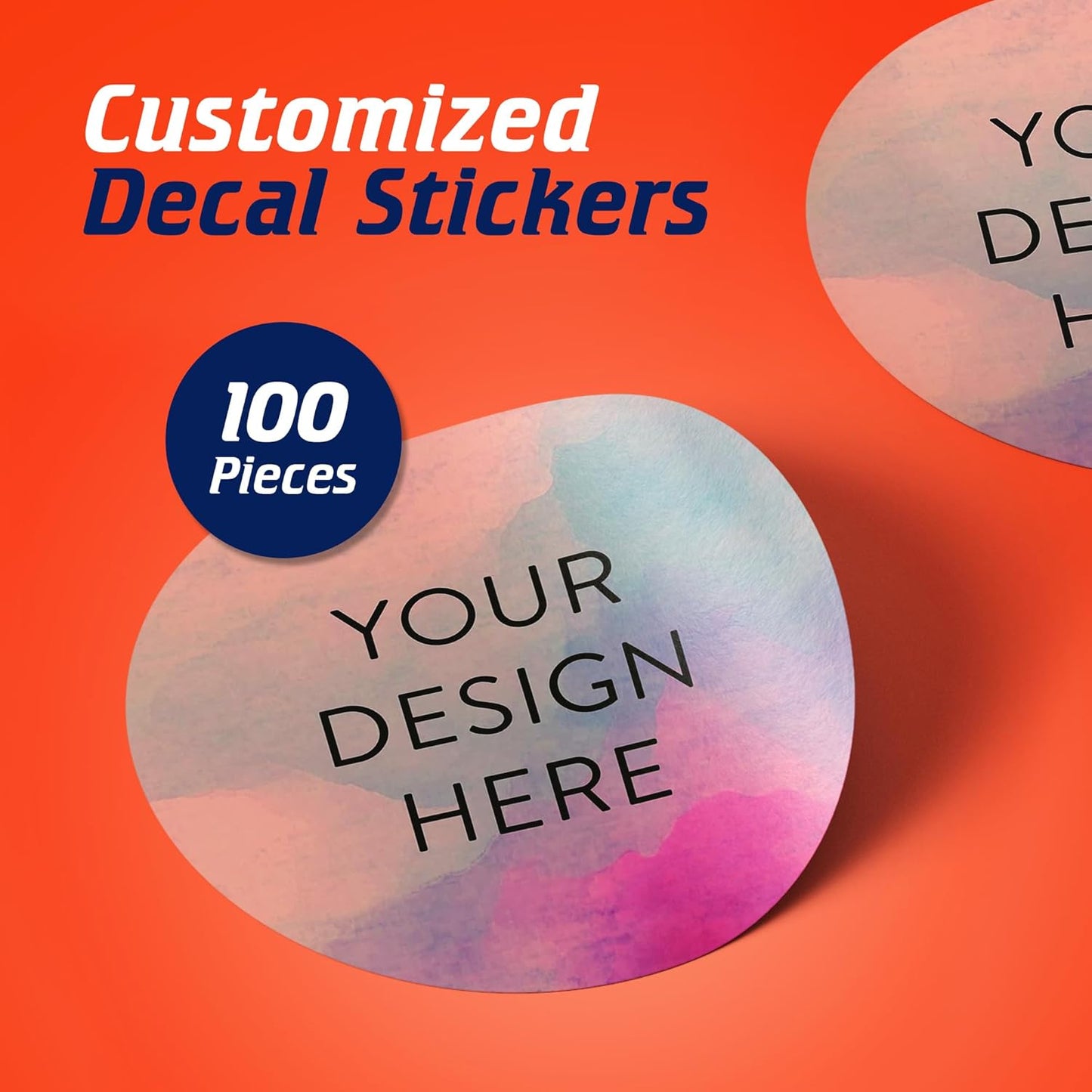 100 Custom Vinyl Stickers - Upload Your own Image, Text, Design, Logo - Personalized Logo Labels for Handmade, Packaging, Bottle, Jars, Candle, Brand Stickers (Rose, 4x4)