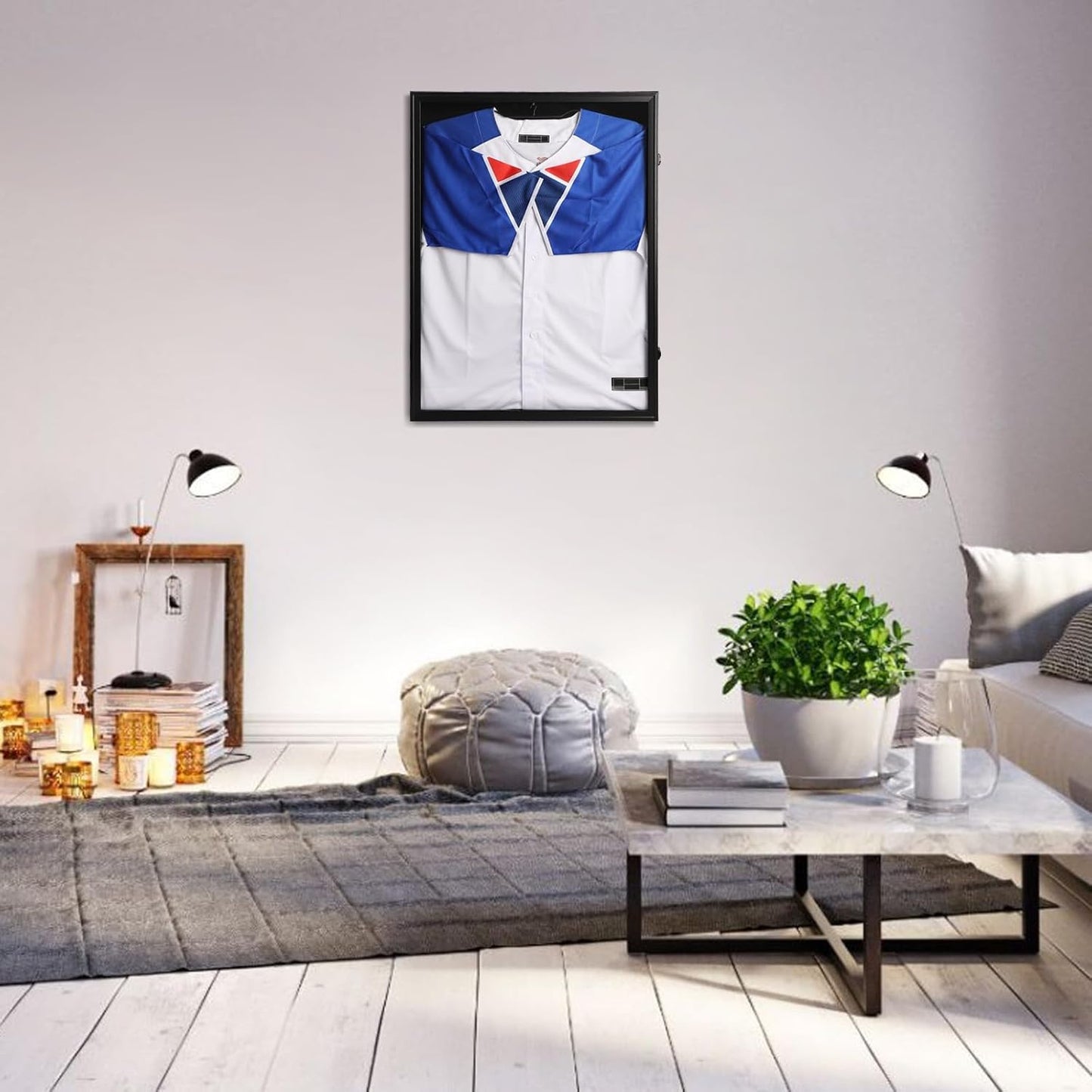 IHEIPYE Jersey Frame Display Case Black Lock-3 Pack,Large Shadow Box Lockable with 98% UV Protection Acrylic and Hanger for Baseball Basketball Football Soccer Hockey 2XL Sport Jersey Shirt