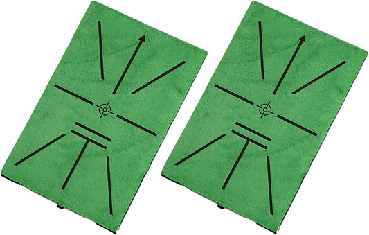 Golf Hitting Mat Swing Path Detection with 14''x9'' Aluminum Base 3'' Ground Spikes – Golf Practice Mat for Outdoor Use Backyard & Home Course, Swing Trainer