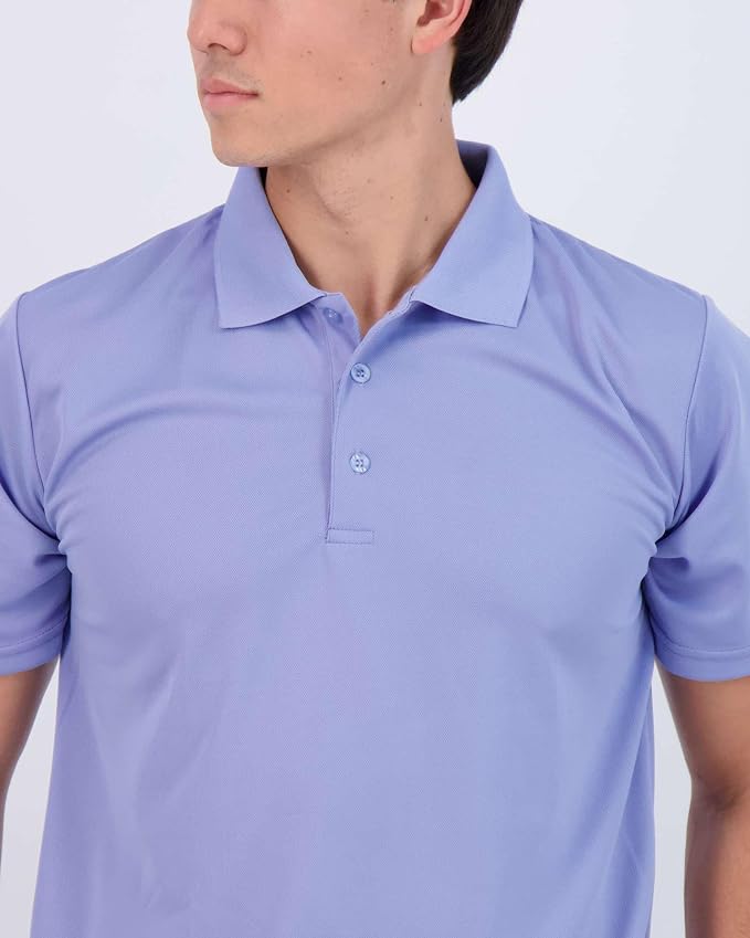 Real Essentials 3 Pack: Men's Quick-Dry Short Sleeve Athletic Performance Polo - Image 3