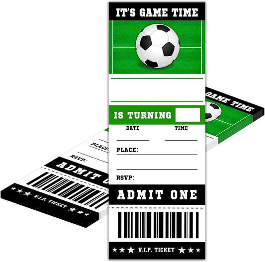 20 Football Game Ticket Invite Cards-Football Birthday Invitation with Envelopes for Teens kids Adults-Sports Birthday Cards-Party Favor & Supplies (3×8 inch)-A07