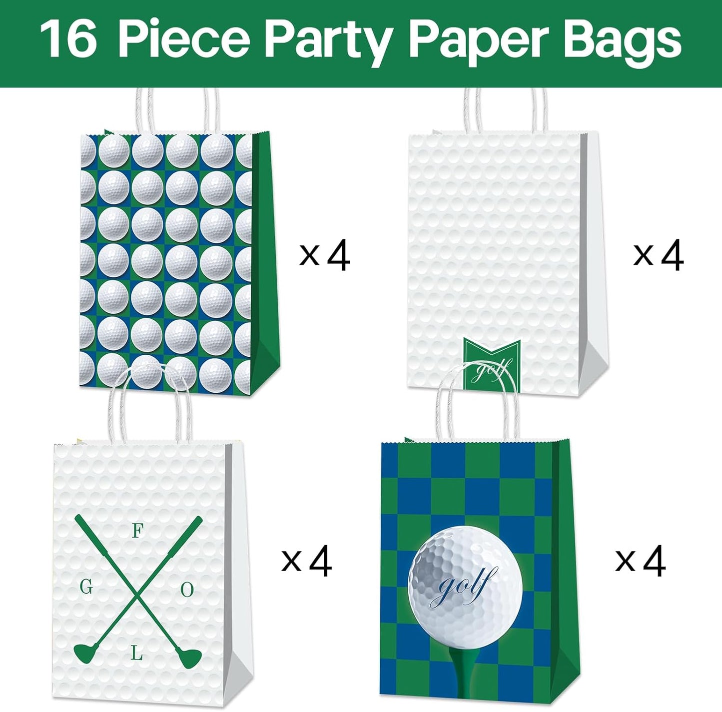16Pcs Golf Goodie Bags Golf Themed Party Decorations Golf Party Favor Bags Golf gift bags Golf Birthday Party Supplies