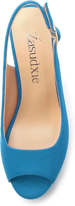 Womens Wedge Platform Sandals Peep Open Toe Slingback Buckle High Heel Dress - Image 3
